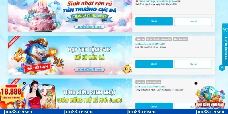 Cập nhật ưu đãi siêu hot tại nhà cái Jun88