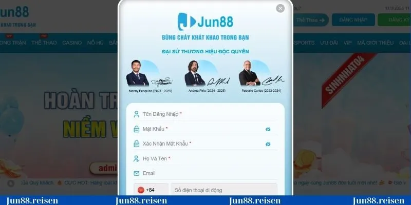 Hoàn thành biểu mẫu đăng ký Jun88 chi tiết tại trang chủ