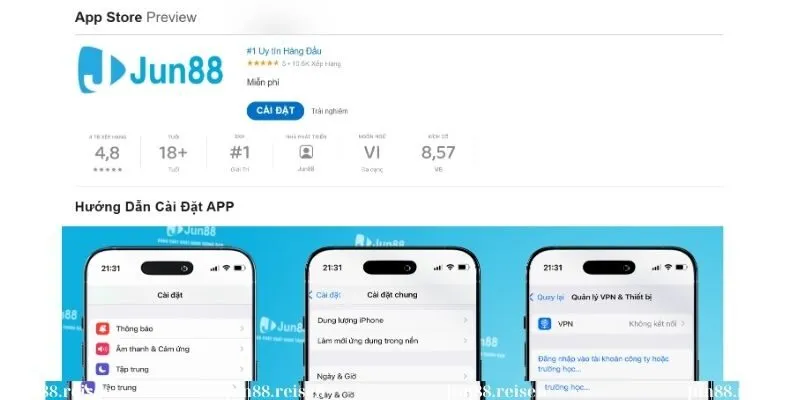Hướng dẫn cách tải app Jun88